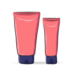 vector illustration of hand drawn bottles for cosmetics