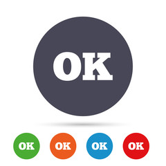 Ok sign icon. Positive check symbol.