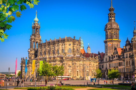 Dresden Cathedral of the Holy Trinity or Hofkirche, Dresden Castle in Desden, Saxrony, Germany