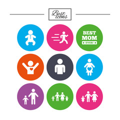 People, family icons. Maternity sign.