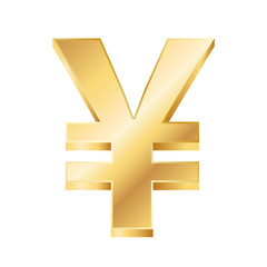 Obraz premium vector illustration of a golden yen sign on white background