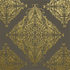 Gold Decorative mandala. Vector Illustration