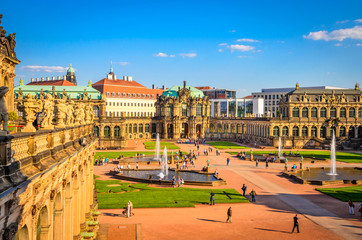 Fototapeta na wymiar Famous Zwinger palace (Der Dresdner Zwinger) Art Gallery of Dresden, Saxrony, Germany
