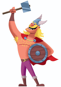Viking on White 2 / Cartoon Viking over white background. 