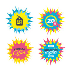 80 percent sale price tag sign icon.