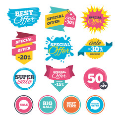 Sale icons. Special offer speech bubbles symbols.