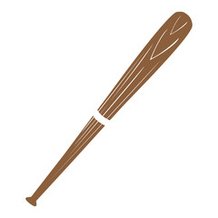 Isolated wooden baseball bat on a white background, Vector illustration