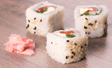 Sushi on plate