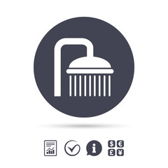 Shower sign icon. Douche with water drops symbol.