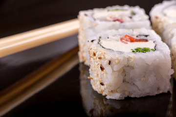 Sushi on plate
