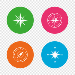 Windrose navigation icons. Compass symbols.