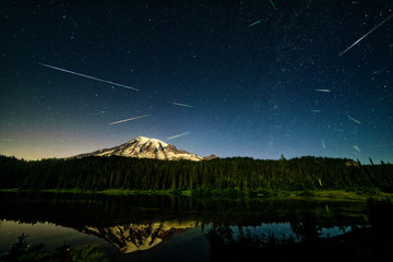 Perseids 2016 - Meteor shower over Rainier
