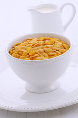 Healthy corn flakes breakfast