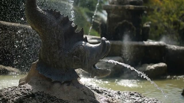 Fountain in Altos De Chavon at sunny day