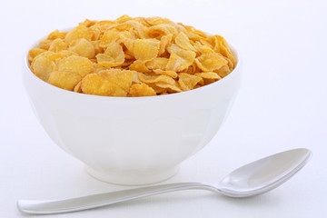 Healthy corn flakes breakfast