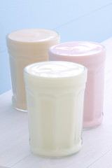 Fresh assorted yogurt