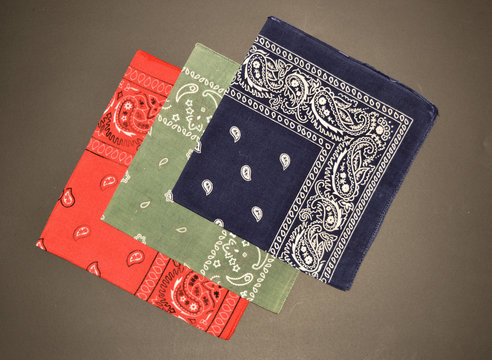 Handkerchiefs Red Green Blue Format on Black