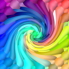 Abstract coloring background of the spectrum gradient with visual lighting,pinch,twirl and mosaic effects