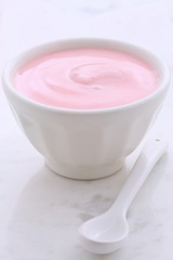 Fresh strawberry yogurt