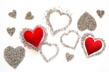 beaded hearts, love