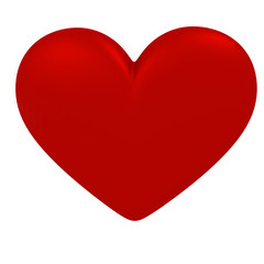 Isolated red heart symbol on a white background