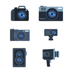 Photograph digital equipment camera vector illustration.