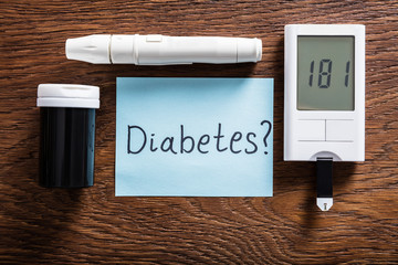 Diabetes Concept On Wooden Desk