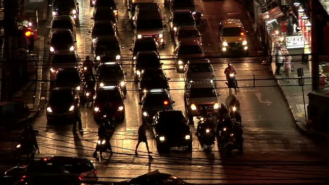 Traffic Coming From Sukhumvit Soi 3, Timelapse