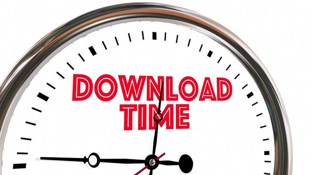 Download Time Internet Speed Get Online Digital Files Clock 3d Animation