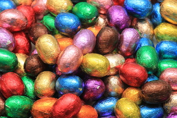 Colored Chocolate easter eggs