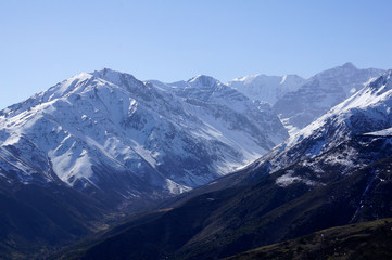 Fototapeta na wymiar Snowcapped mountains in Chile