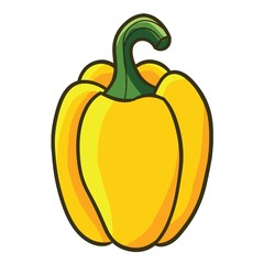 Funny and cute fresh yellow paprika - vector.