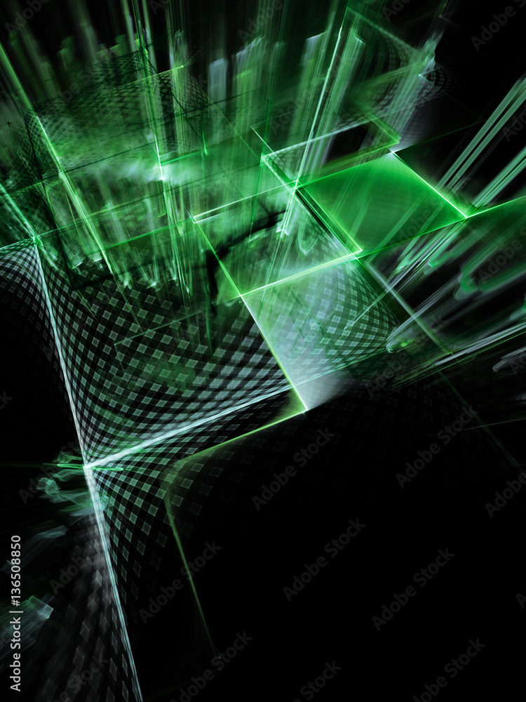 Poster abstract background element. fractal graphics series. three-dimensional composition of intersecting 