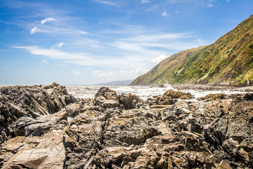 rocks on the beach, sea background