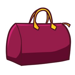 Funny red maroon woman bag - vector.