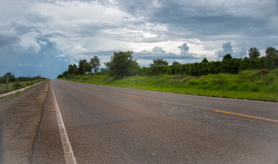 Asphalt road low angle view