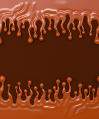 Isolated splash of chocolate background. 3d illustration, 3d ren