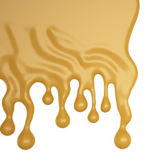 Isolated splash of caramel background. 3d illustration, 3d rende