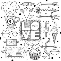 Coloring with love. Vector.