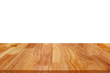 Wood table isolated on white background