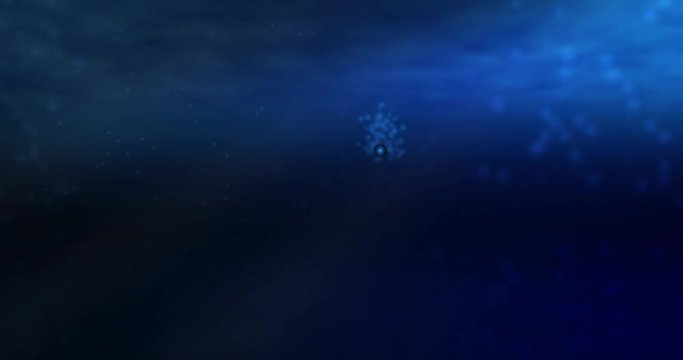Torpedo sails at the Camera in the deep blue ocean