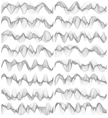 Plasma Waves - Abstract Curves Vector Elements (Set of 16)