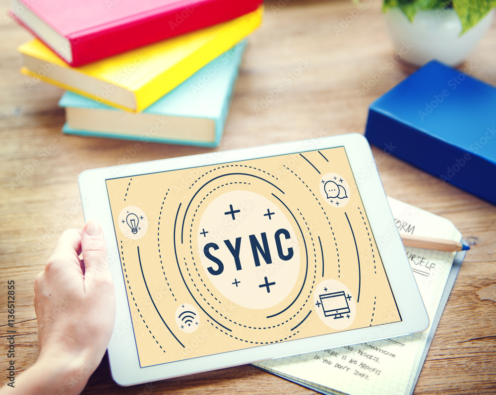 Poster web sync trend updte networking concept