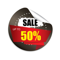 sale 50%off black Round Stickers.