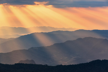 A beautiful sun rays with clouds in the morning used as for background