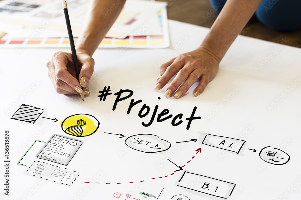 Poster workflow progress project plan icon