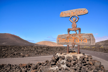 Volcanic landscapes on Timanfaya.