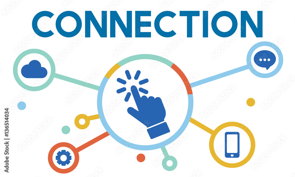 Poster technology networking communication digital concept