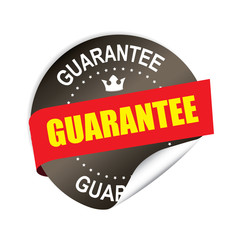 Guarantee black Round Stickers.