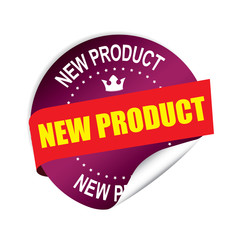 New product purple Round Stickers.